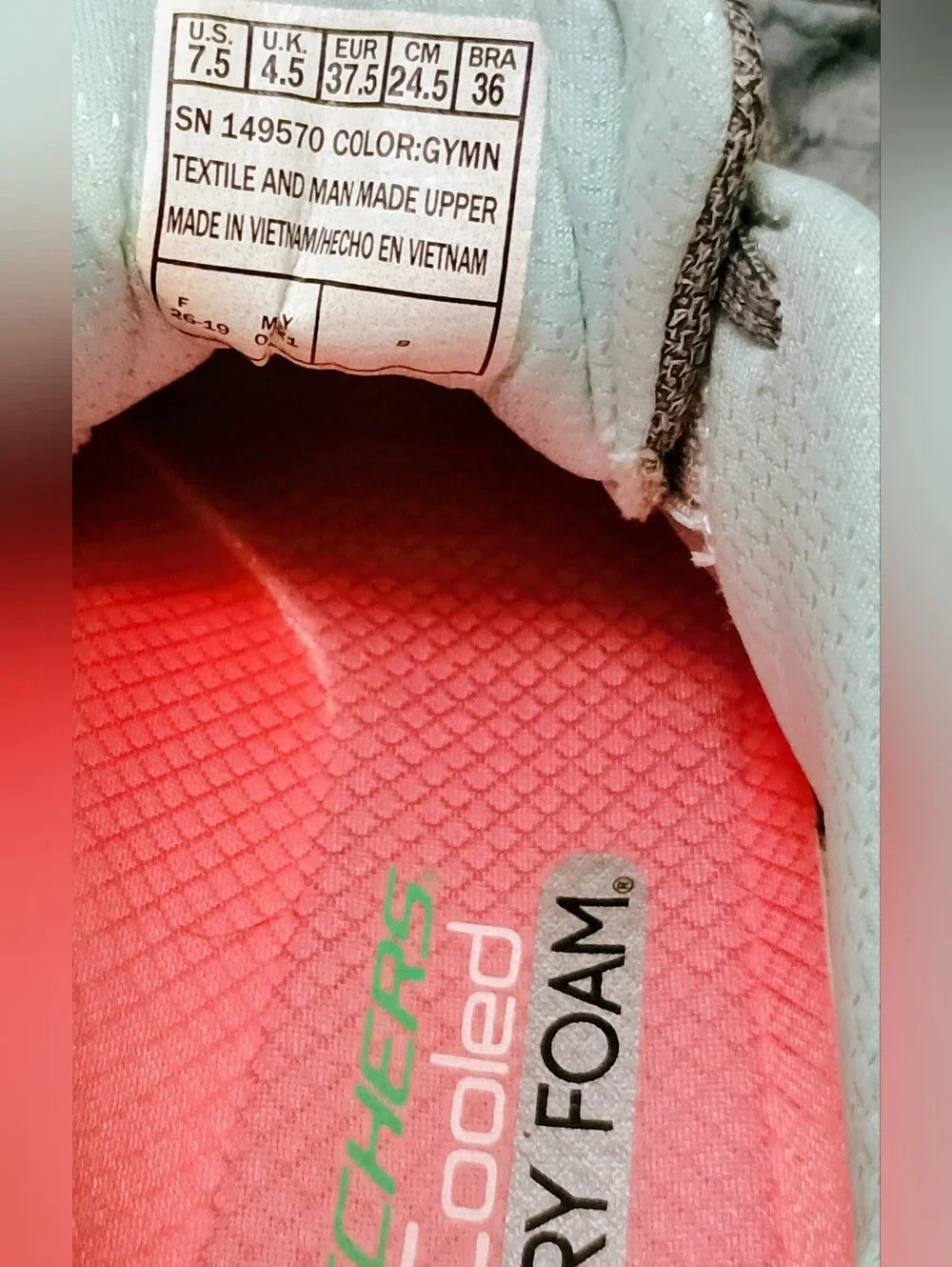 Skechers Athletic Lace-Up Trainers Gray & Pink | Women's Sneakers  7.5 | Worn 2x
